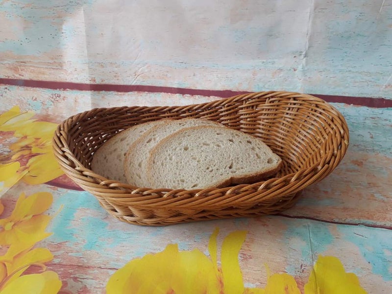 ANRUIDE Wicker Bread Basket  Tabletop Woven storage basket  Food Fruit Vegetables Serving  Restaurant Serving Basket (11x7.5x3.9 lnch) (2pcs) - Image 3